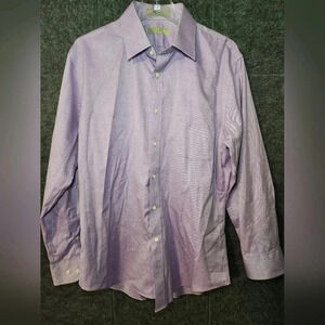 Nordstrom Trim Fit Men's Long Sleeve Cotton Button Shirt  Lavender  16/32-33